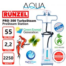 Отпариватель RUNZEL PRO-300 TurboSteam, белый/голубой/серый